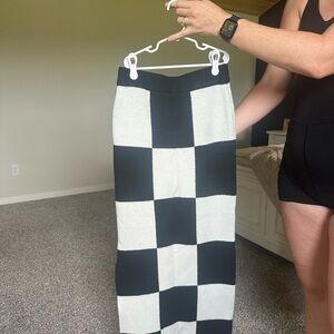 Black and White Checkered Women's Skirt